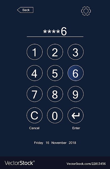 Passcode interface for lock screen vector image