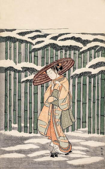Passing the Bamboo Grove (ca.(1868&ndash;1912) by Suzuki Harunobu. Original from The Cleveland Museum of Art. Digitally enhanced by rawpixel.