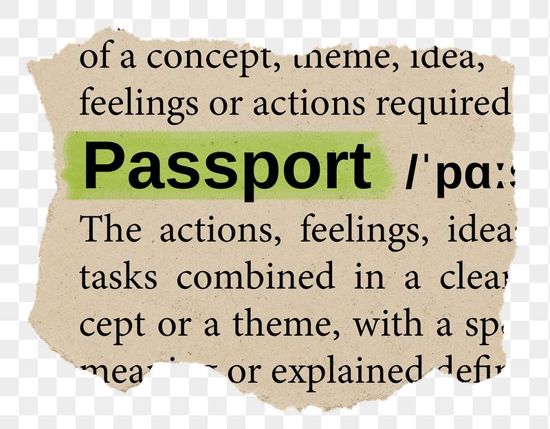 Passport png word sticker, torn | Free PNG - rawpixel