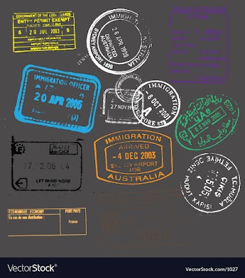 Passport stamps vector image