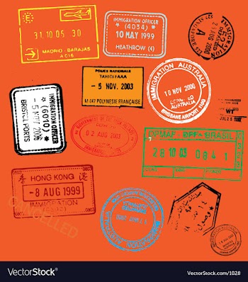 Passport stamps vector image