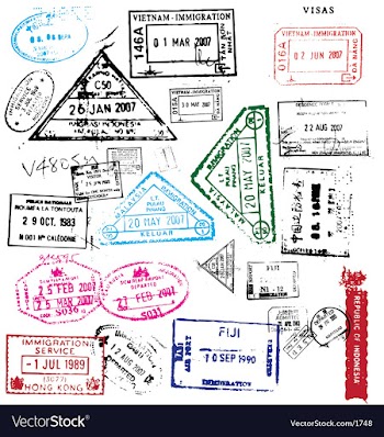 Passport stamps vector image