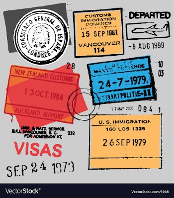 Passport stamps vector image