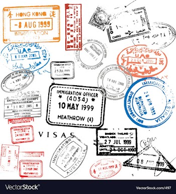 Passport stamps vector image