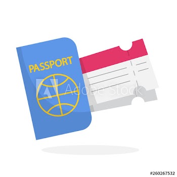 Passport with ticket inside