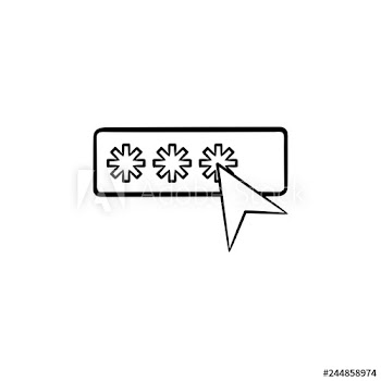 Password with cursor hand drawn outline doodle icon