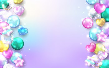 Pastel balloons background for happy birthday card. Free Vector