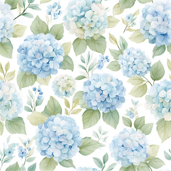 Pastel Blue Hydrangea Floral Pattern
