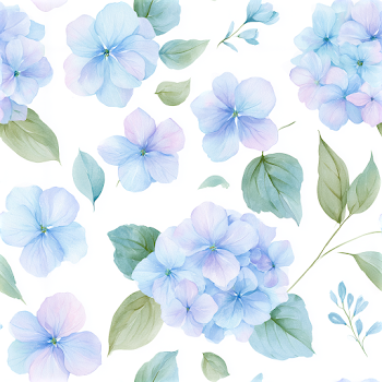 Pastel Blue Hydrangea Floral Pattern