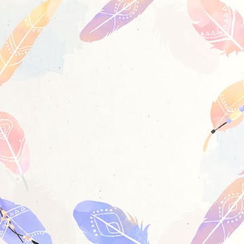 Pastel Bohemian feather frame vector