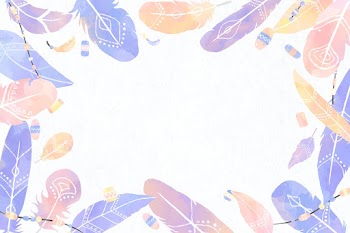 Pastel Bohemian feather frame vector