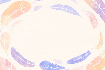Pastel Bohemian feather frame vector