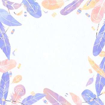 Pastel Boho feather frame vector