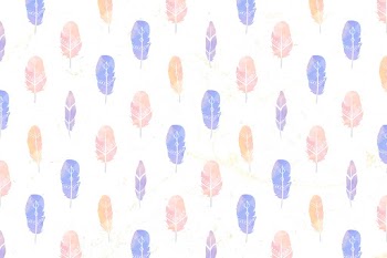 Pastel Boho feather pattern vector background