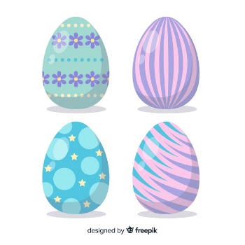 Pastel color easter egg collection