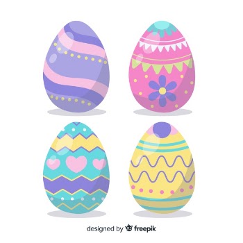 Pastel color easter egg collection