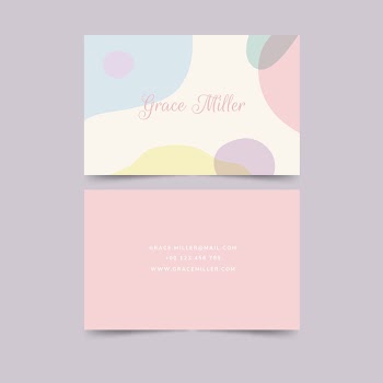 Pastel-coloured stains business card template Free Vector