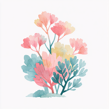 Pastel Coral Garden Watercolor