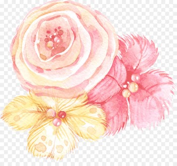 Pastel Design Poster Watercolor painting Art - floral scroll 