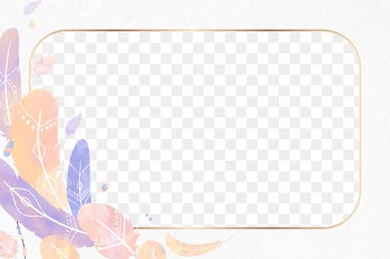 Pastel feather frame png Boho style