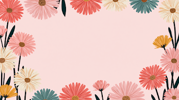 Pastel Floral Background with Daisies