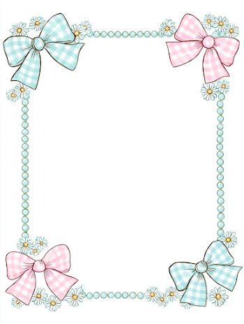 Pastel Gingham Bow Decorative Frame