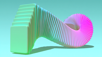 Pastel Gradient 3D Sculptural Ribbon