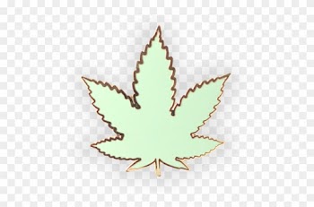 Pastel Green Cannabis Leaf Enamel Pin - Vitreous Enamel