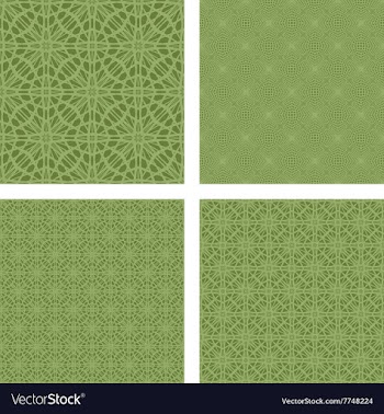 Pastel green seamless pattern background set vector image