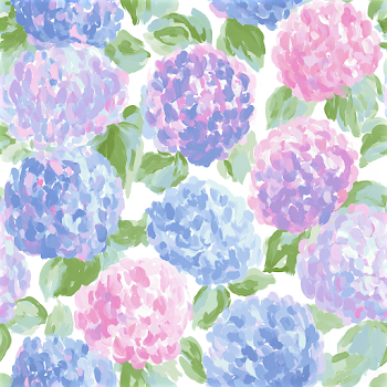 Pastel Hydrangea Floral Pattern in Preppy Style