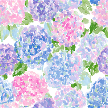 Pastel Hydrangea Floral Pattern in Preppy Style