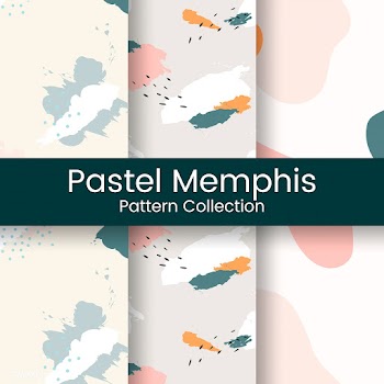 Pastel Memphis pattern design vector | Free stock vector - 535616