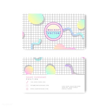 Pastel name card mockup vector | Free stock vector - 512904