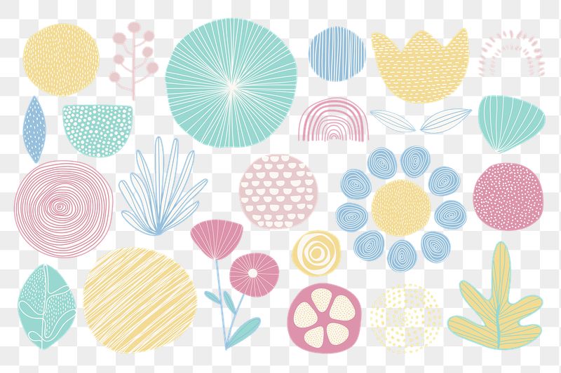 Pastel nature png sticker set, | Free PNG - rawpixel