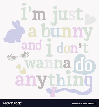 pastel of bunny with lettering
