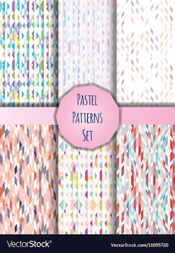 Pastel patterns set vector image