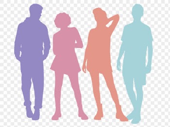 Pastel people png silhouette sticker, | Free PNG - rawpixel