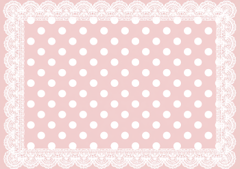 Pastel Pink Polka Dot Background with Lace Border