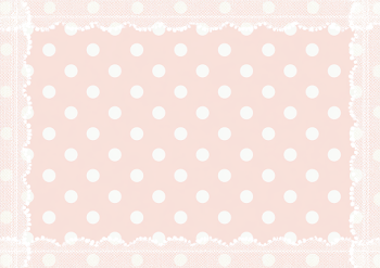 Pastel Pink Polka Dot Background with Lace Borders