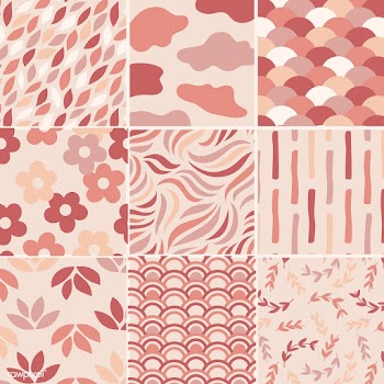Pastel pink seamless patterns set vector | Free  vector - 2272295