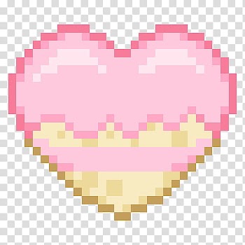 PASTEL PIXELS IV, pink and beige heart transparent background PNG clipart