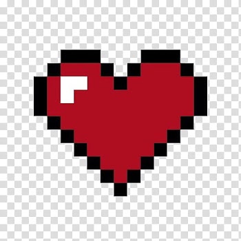 PASTEL PIXELS IV, red heart art transparent background PNG clipart