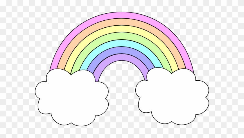 Pastel Rainbow Clip Art - White