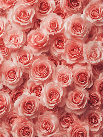 Pastel Red Roses Flat-Lay Backdrop