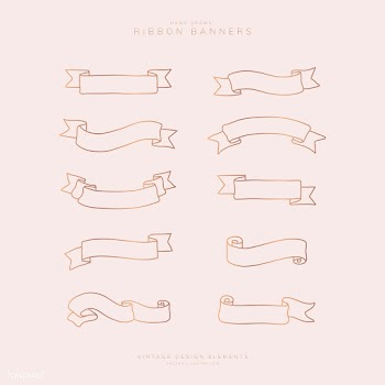 Pastel ribbon banner set | Free stock vector - 842848