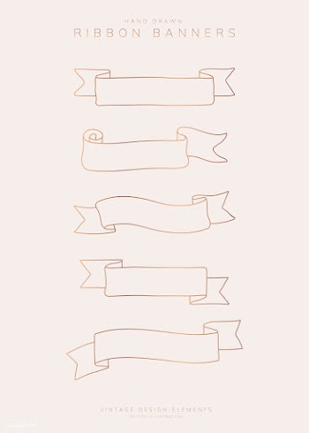 Pastel ribbon banner set | Free stock vector - 842850