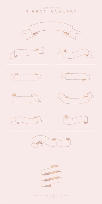 Pastel ribbon banner set | Free stock vector - 842862