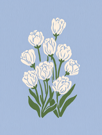Pastel Tulip Cluster Illustration