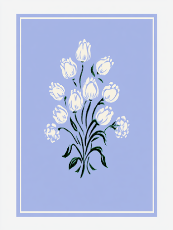 Pastel Tulip Cluster Illustration