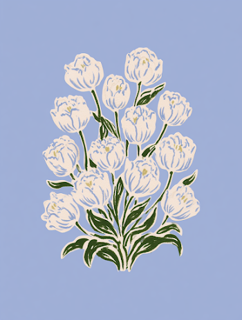 Pastel Tulip Pattern Illustration